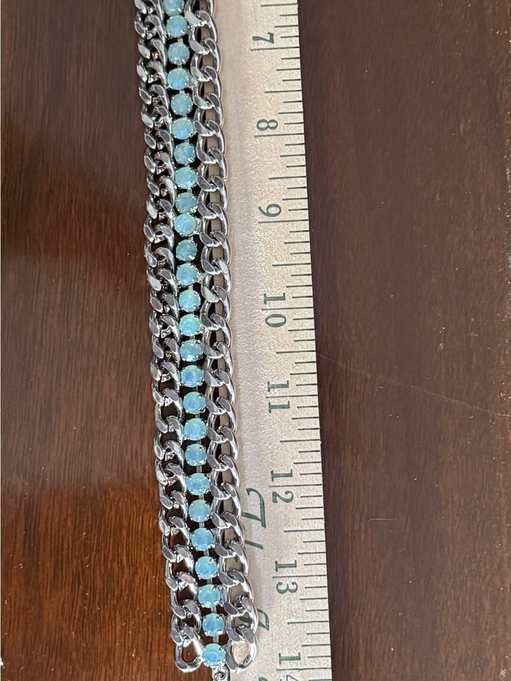 R.J. Graziano Silver-Tone Choker with Opal Aqua Blue Stones - Picture 8 of 8